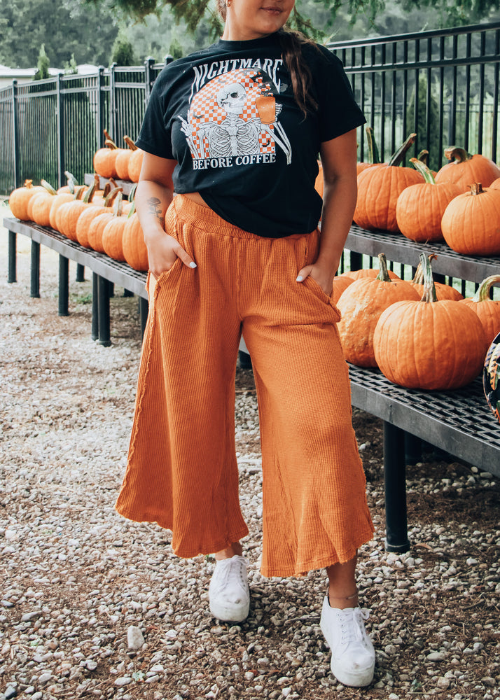 
            
                Load image into Gallery viewer, Hey Pumpkin Washed Wide Leg Pant
            
        