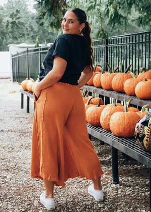 
            
                Load image into Gallery viewer, Hey Pumpkin Washed Wide Leg Pant
            
        