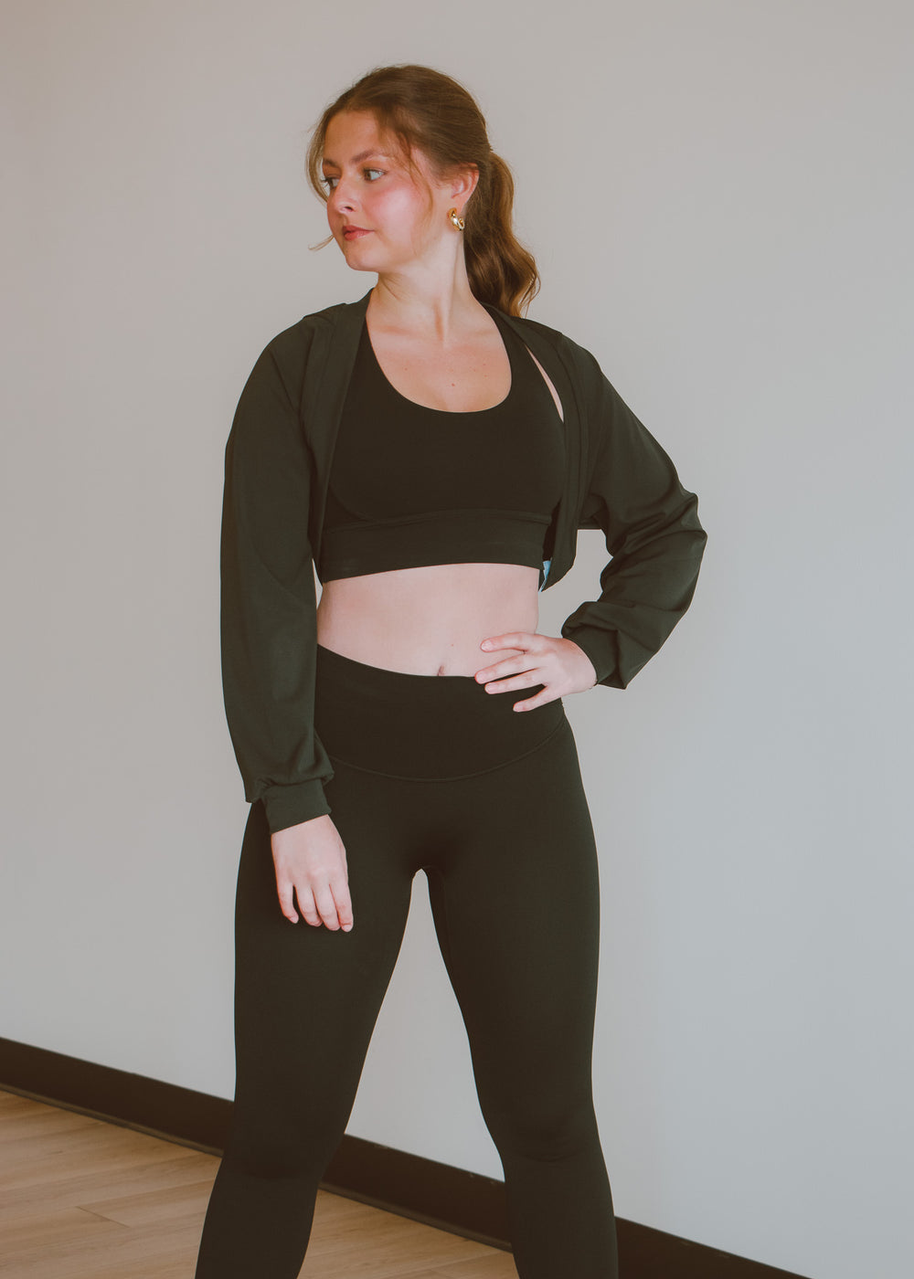 black athletic outfit 