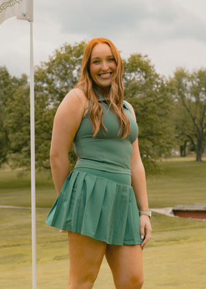 Course Cutie Pine Quarter Zip Polo