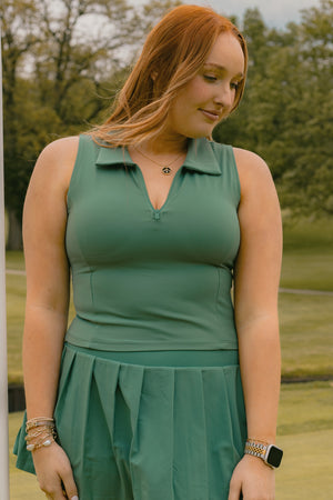 Course Cutie Pine Quarter Zip Polo