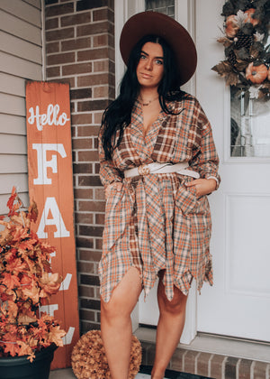 
            
                Load image into Gallery viewer, Harvest Season Plaid Button Down Dress
            
        