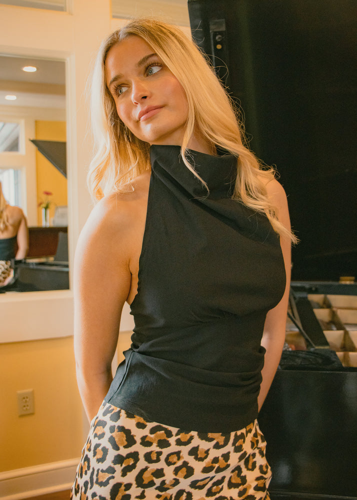Meet for Martinis Black Halter Top