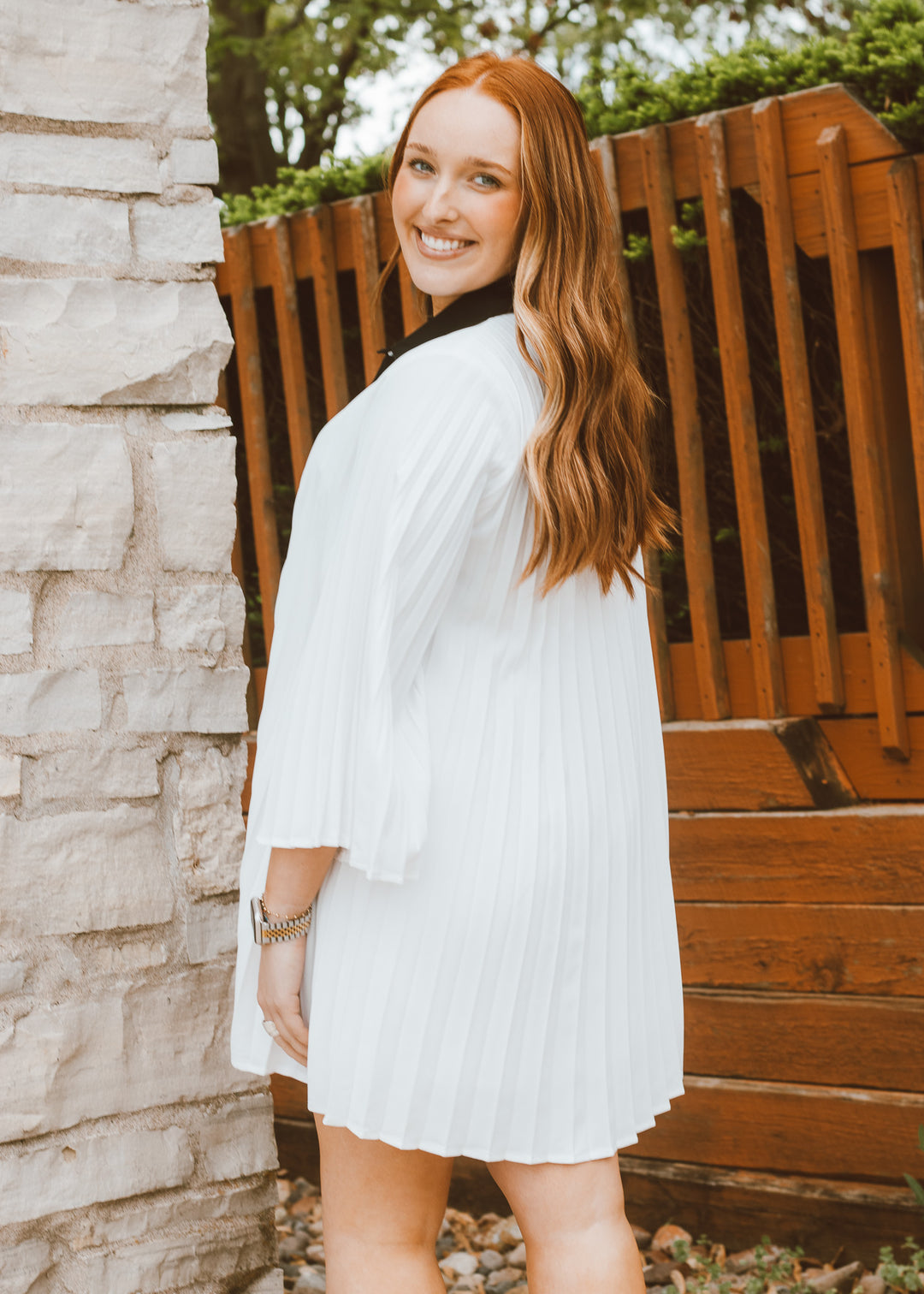 black and white dress