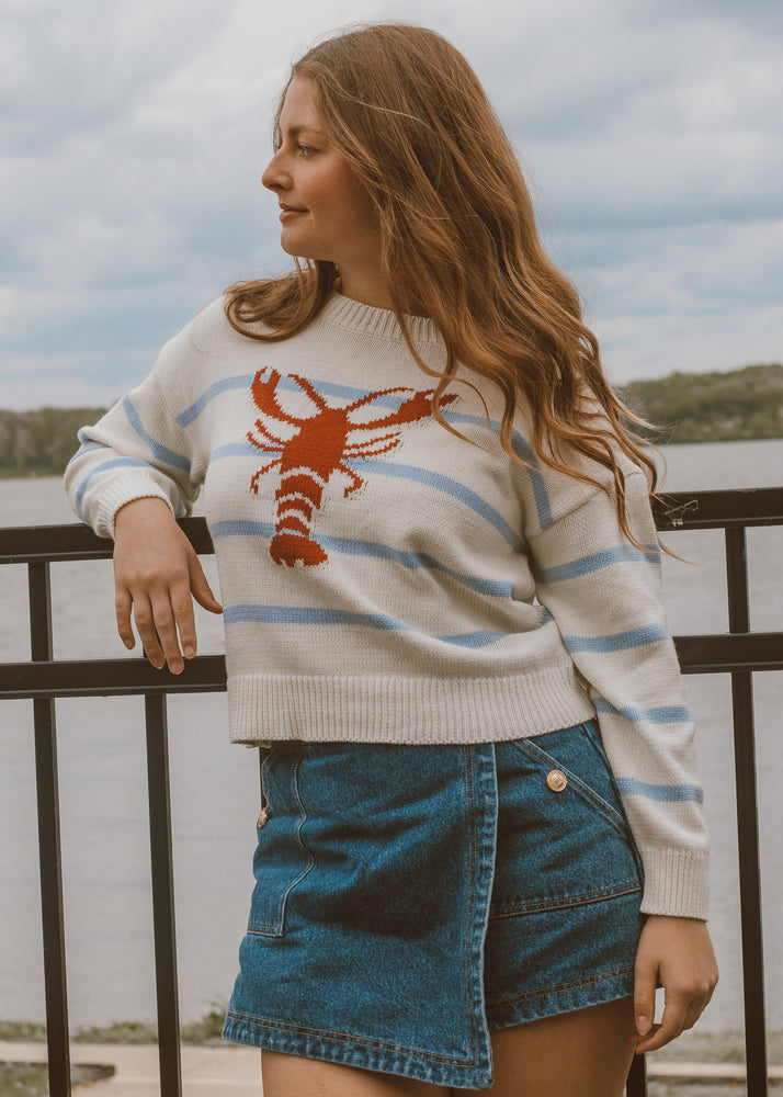 Her Lobster Striped Sweater