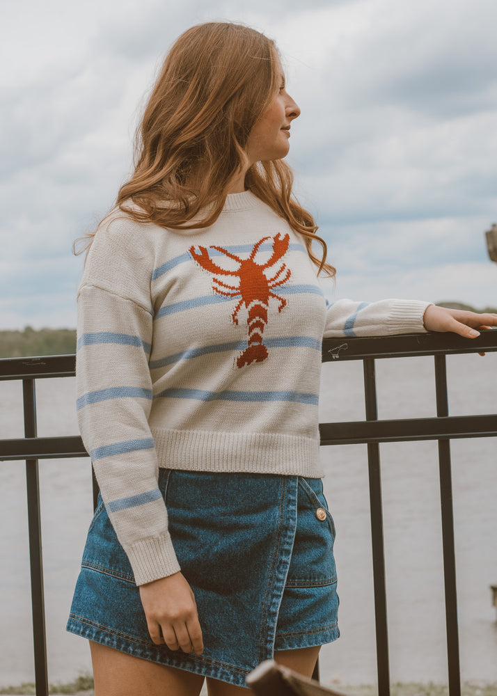 Her Lobster Striped Sweater