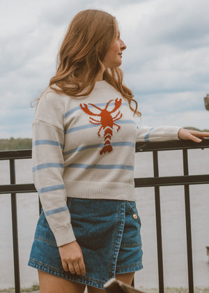 Her Lobster Striped Sweater