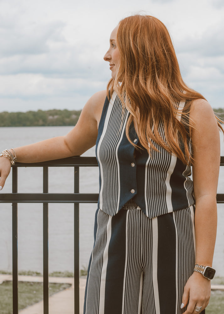 East Coast Navy Stripe Vest