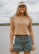basic tee, muscle tank top, neutral color shirt, lake day outfit, summer shirt, cropped top, 