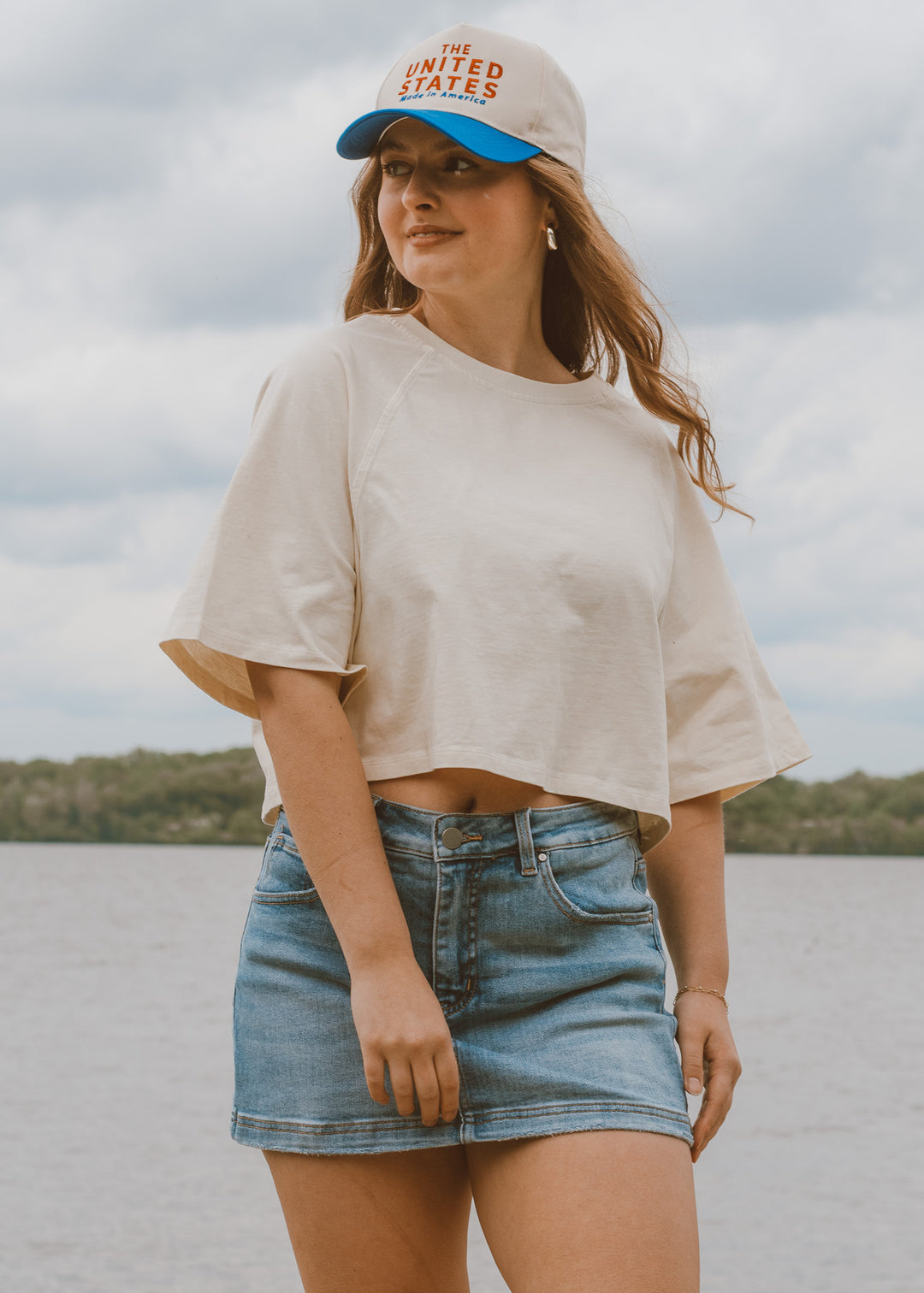 Cream Cropped Tee