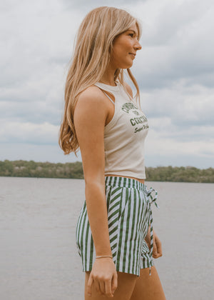 Mint Julip Green and White Short