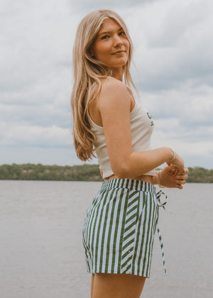 Mint Julip Green and White Short