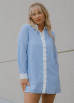 Martha Soft Blue Collared Dress