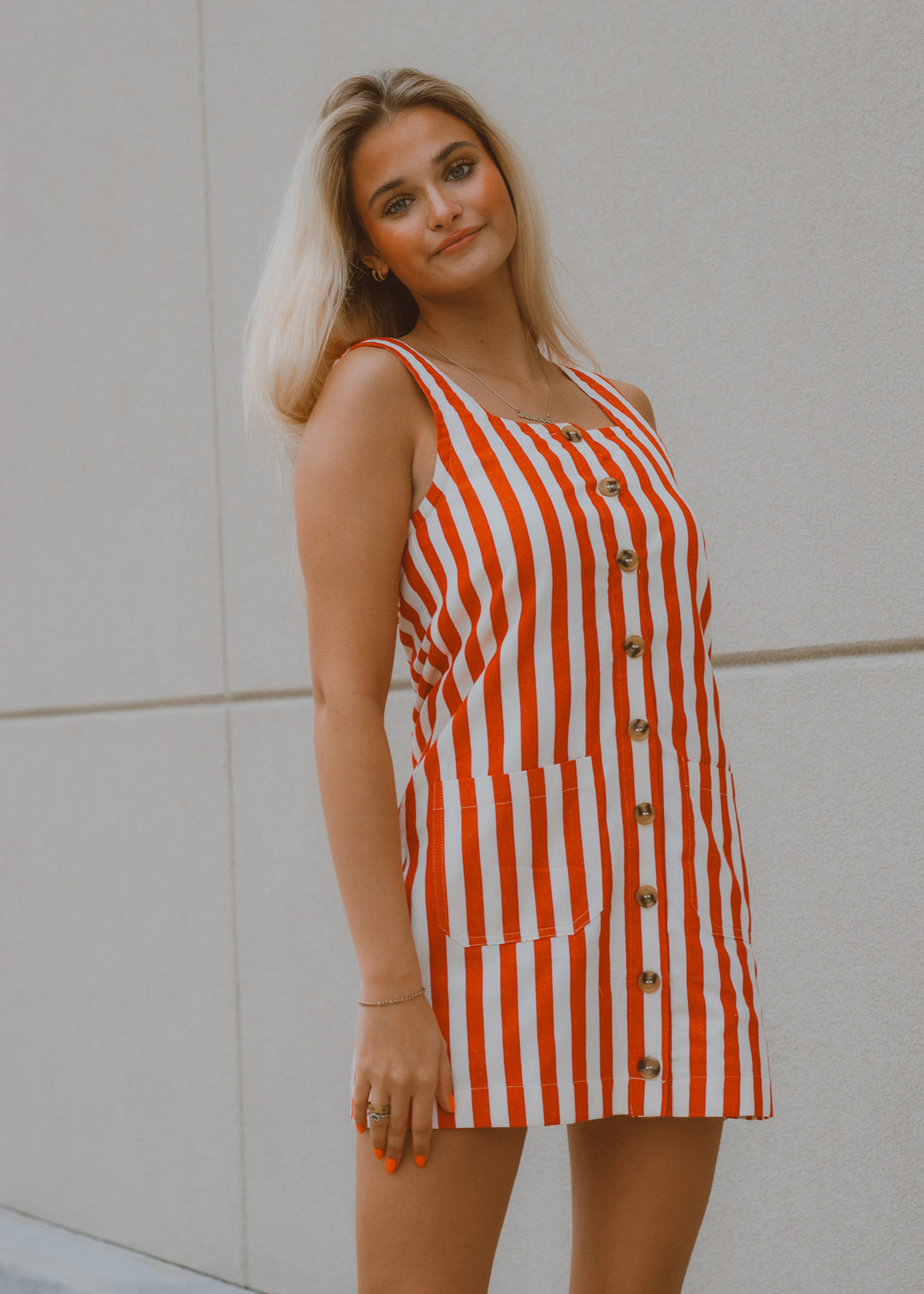 Bonnie Red and White Striped Dress M