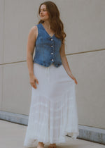 Beach Vacation White Maxi Skirt