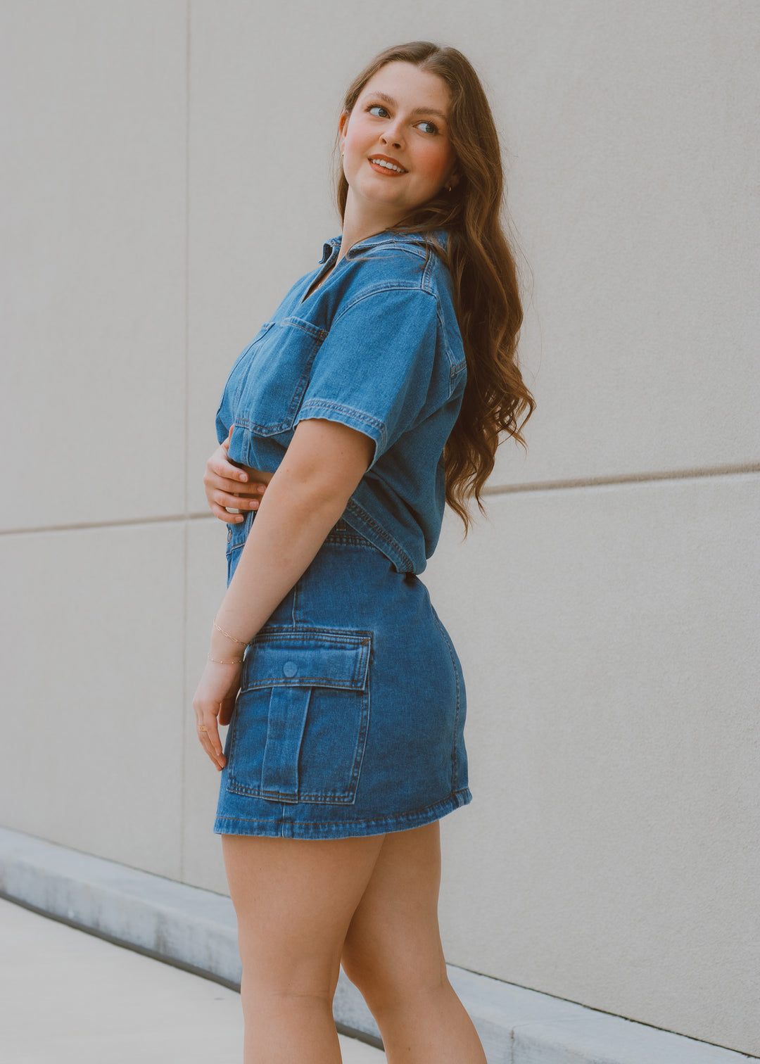 Darlin Short Sleeve Denim Top