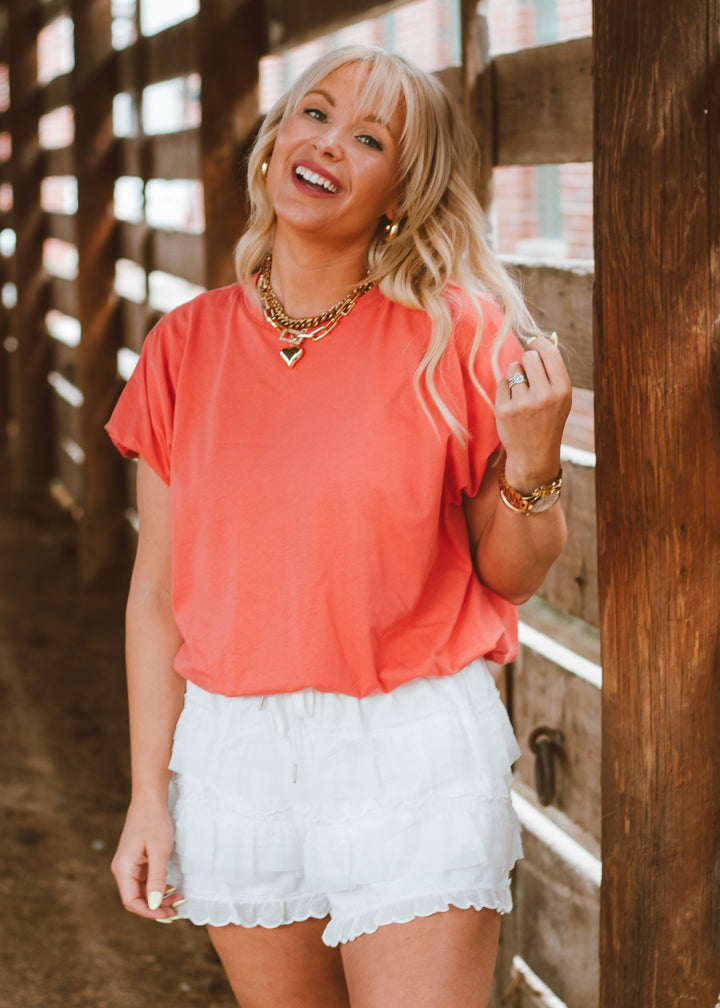 Burst Your Bubble Coral Tee