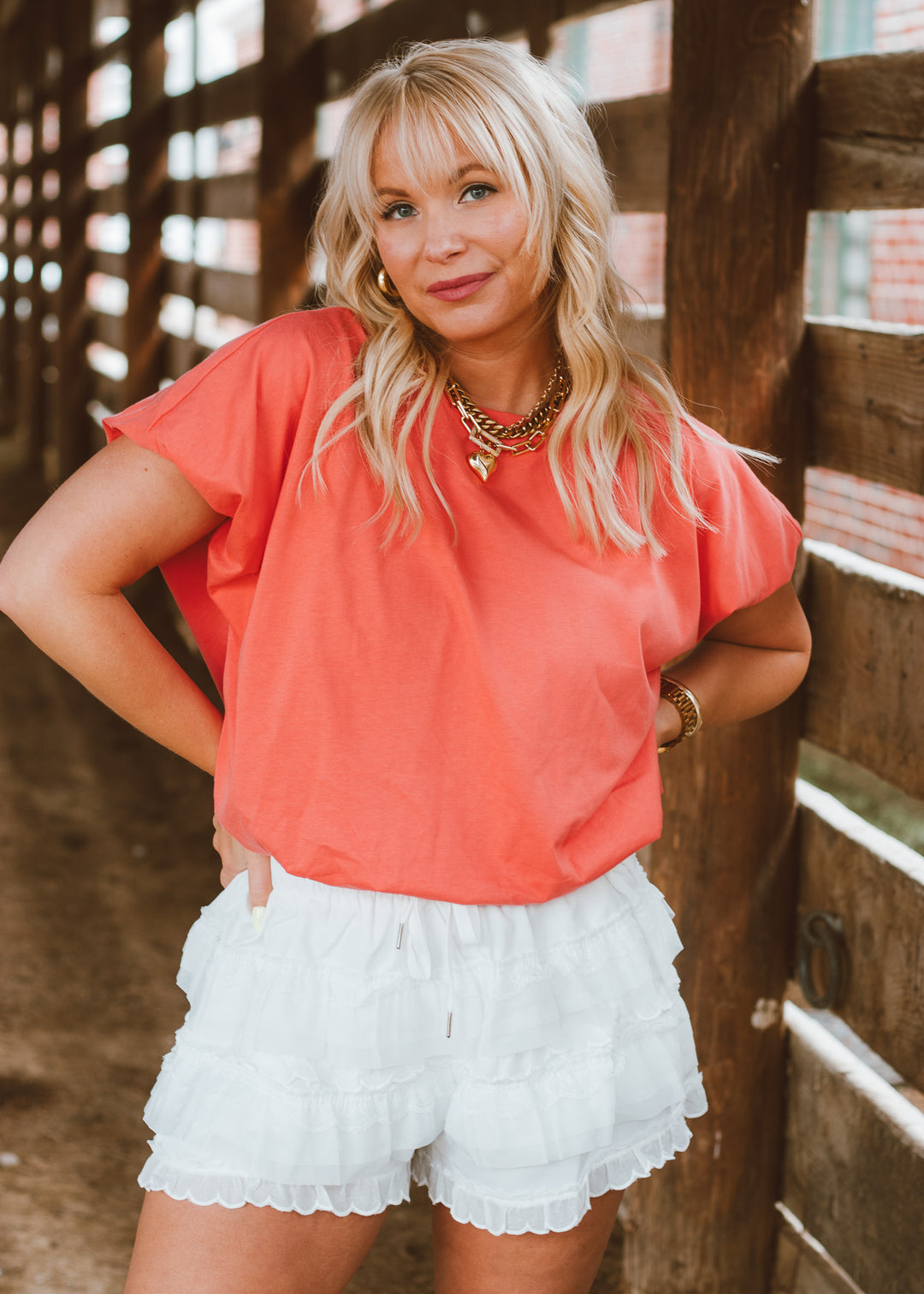 oversized shirt, bubble hem shirt, casual shirt, coral shirt, summer colored shirts, summer shirt, summer outfit, vibrant shirt, soft shirt