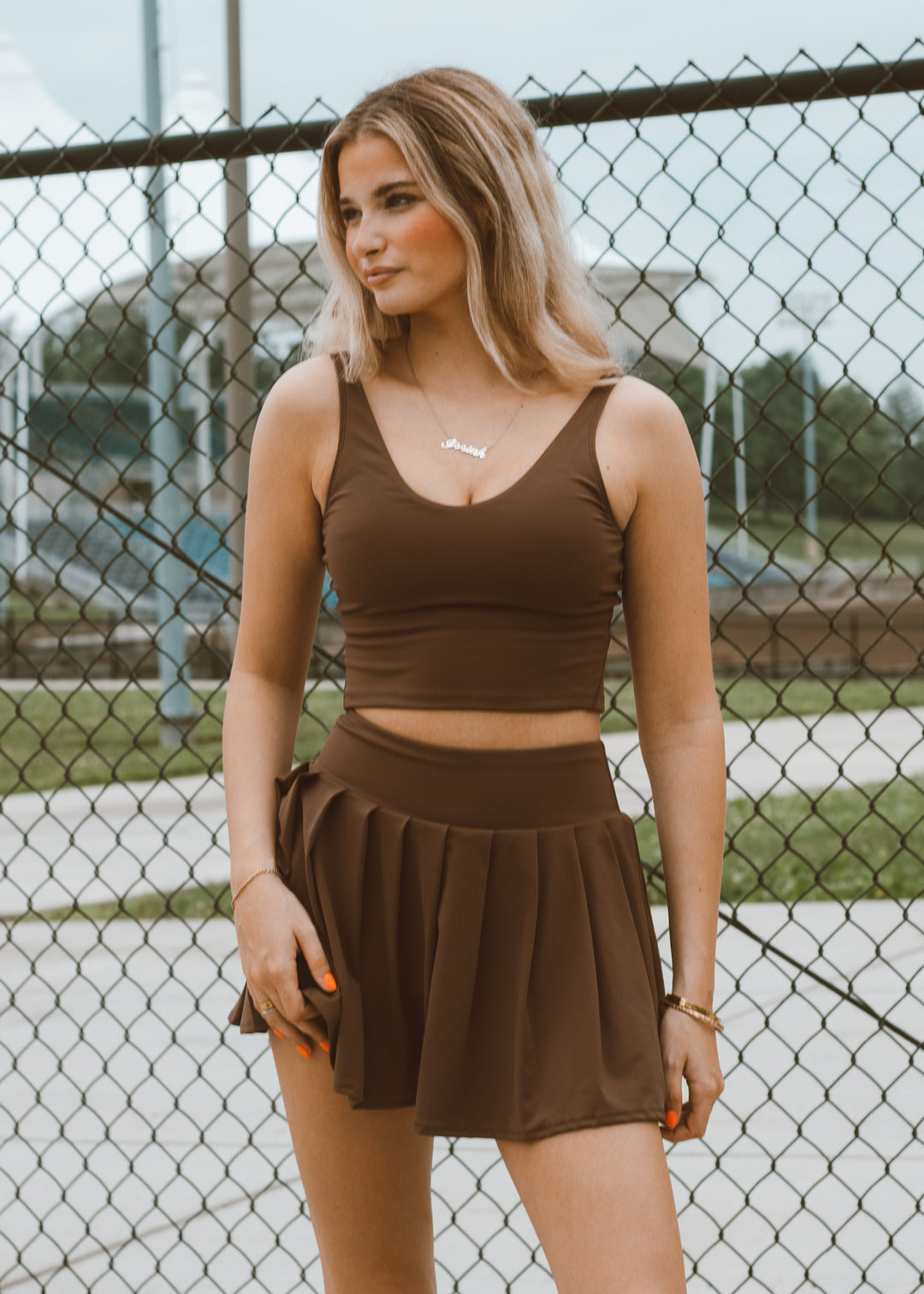 brown athleisure set