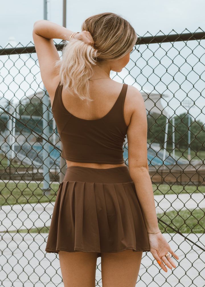 brown athletic skirt 