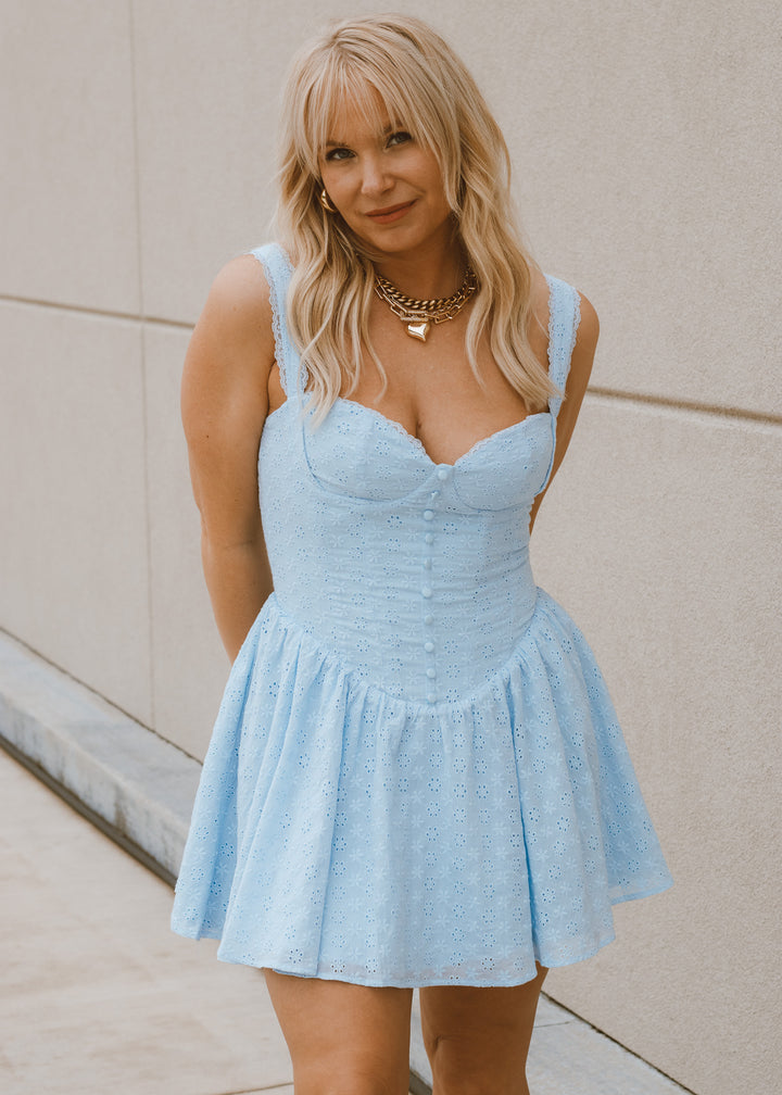 Coastal Crush Blue Corset Dress
