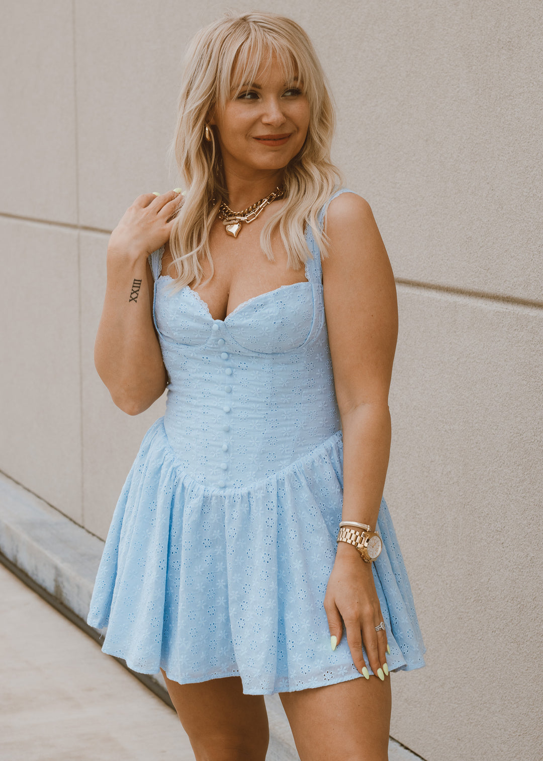 Coastal Crush Blue Corset Dress