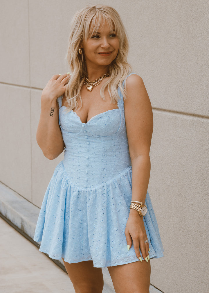 Coastal Crush Blue Corset Dress