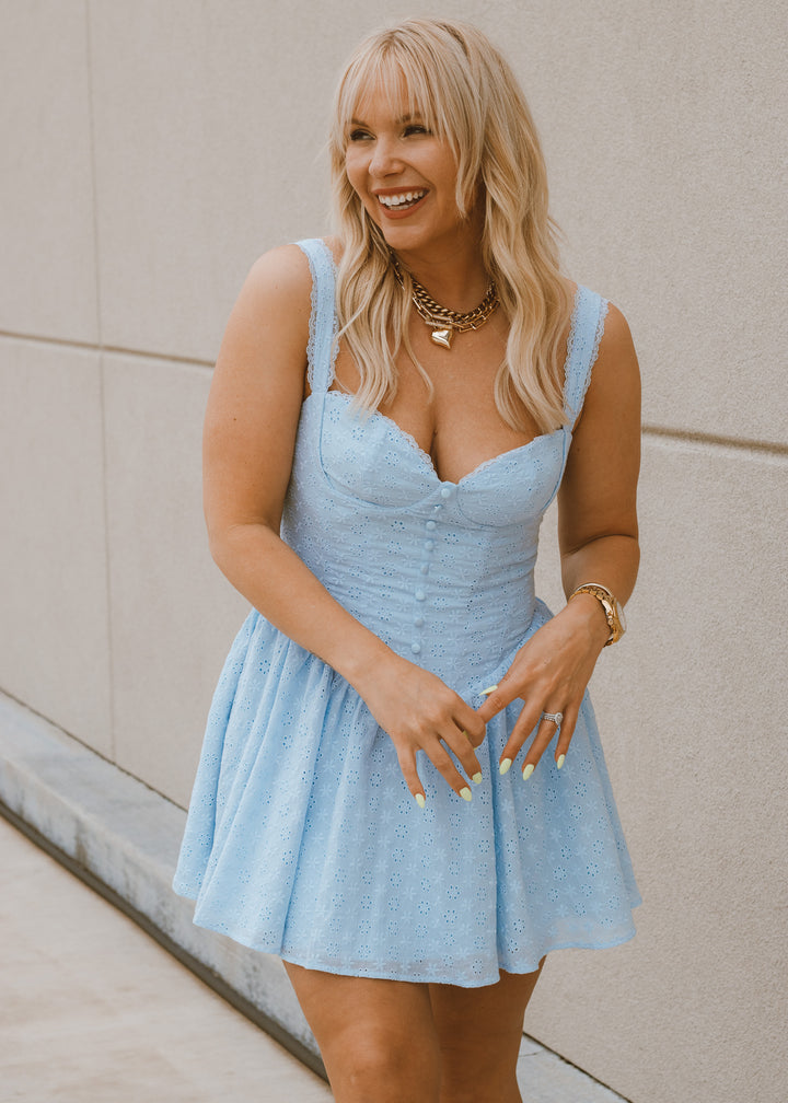 Coastal Crush Blue Corset Dress