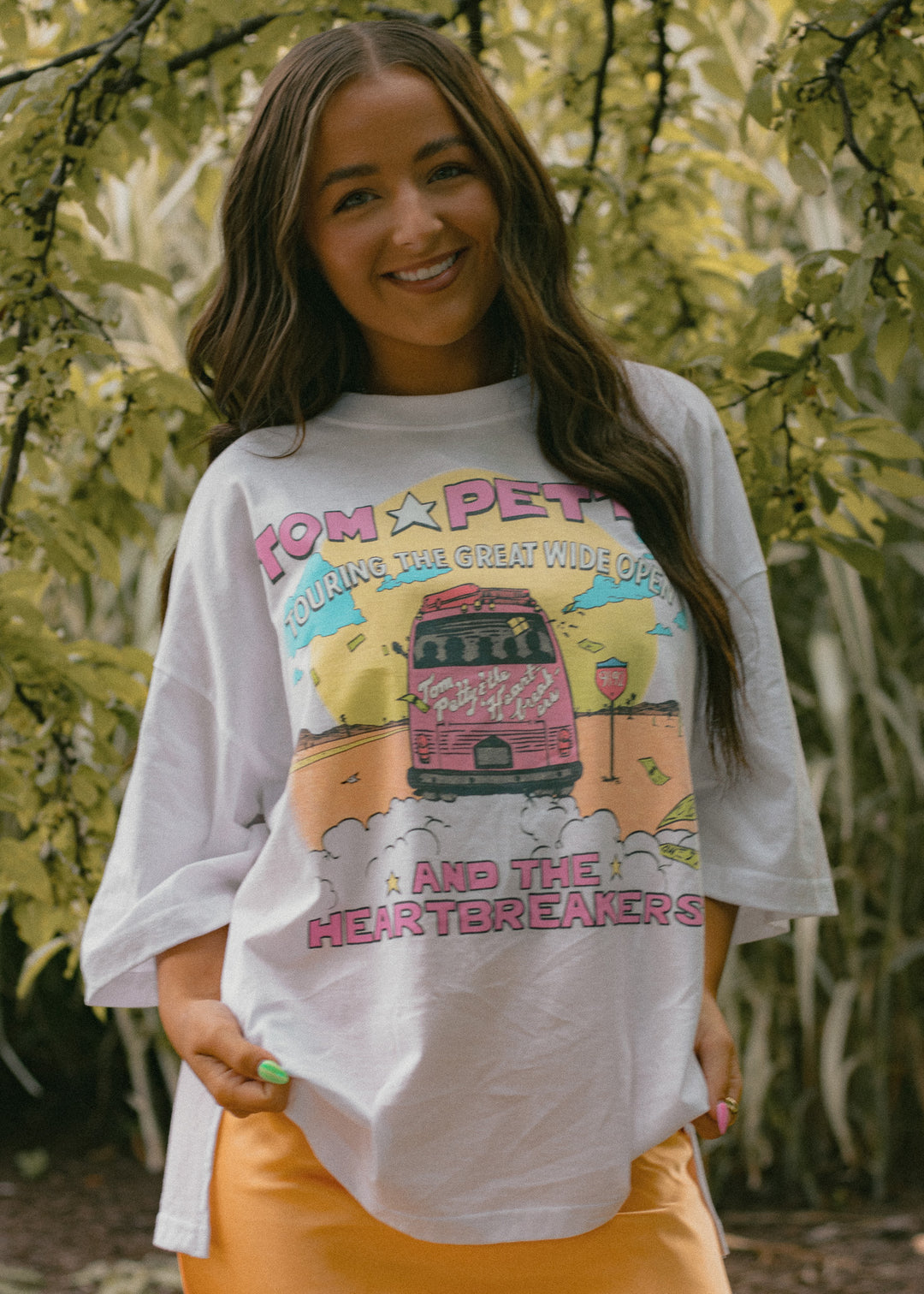 oversized graphic tee, band inspired tee, oversized vintage tee, summer vintage tee, summer outfit, tom petty tee shirt