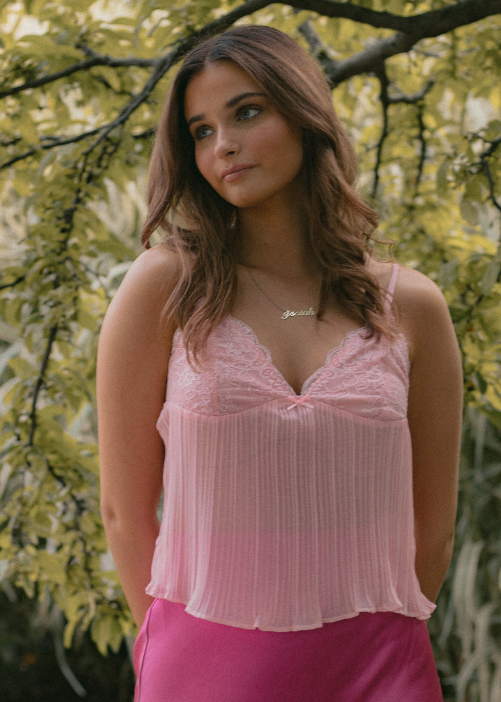 Sunset Pink Lace Cami