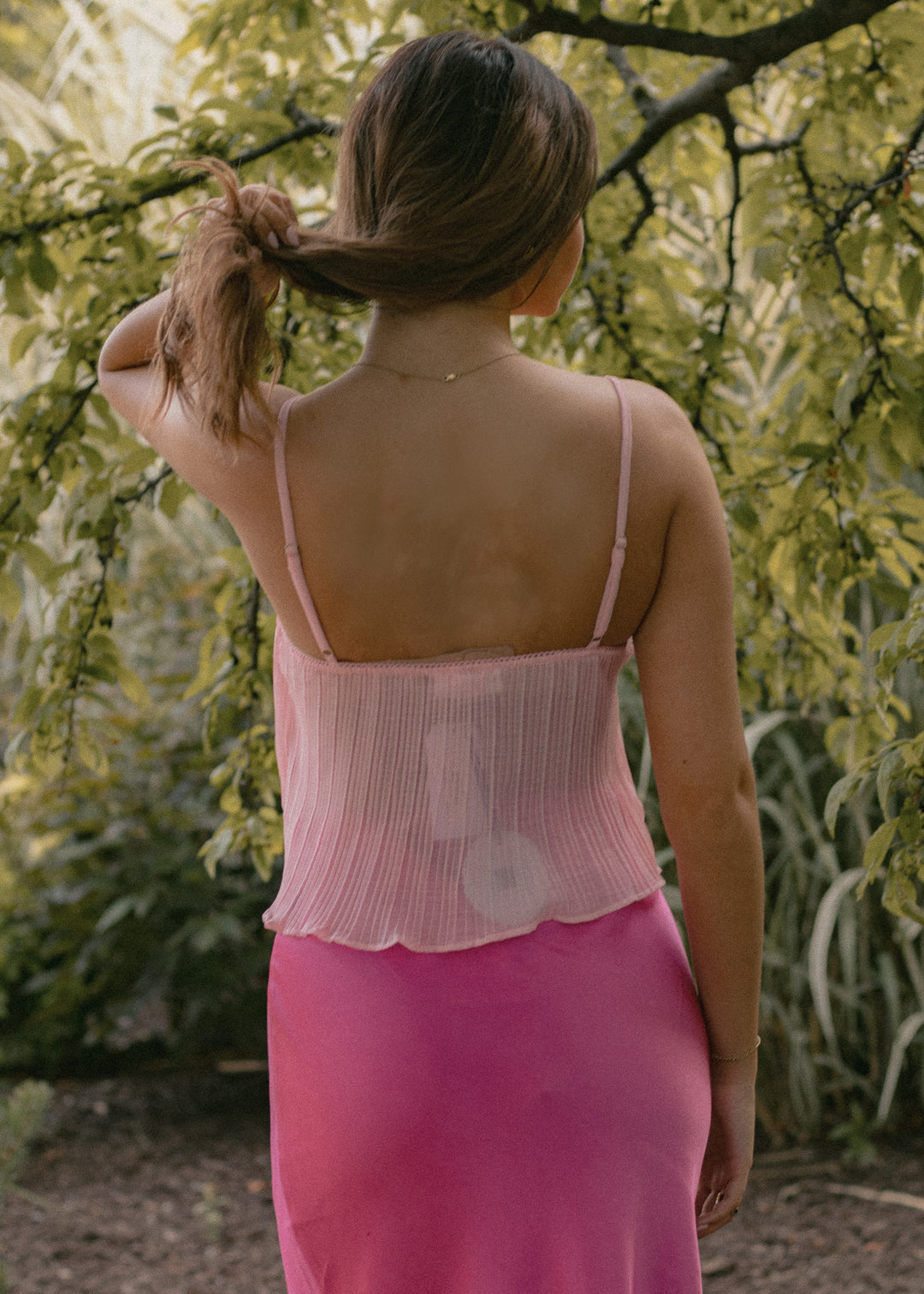 Sunset Pink Lace Cami