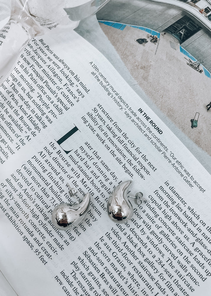 Waterdrop Silver Stud Earrings