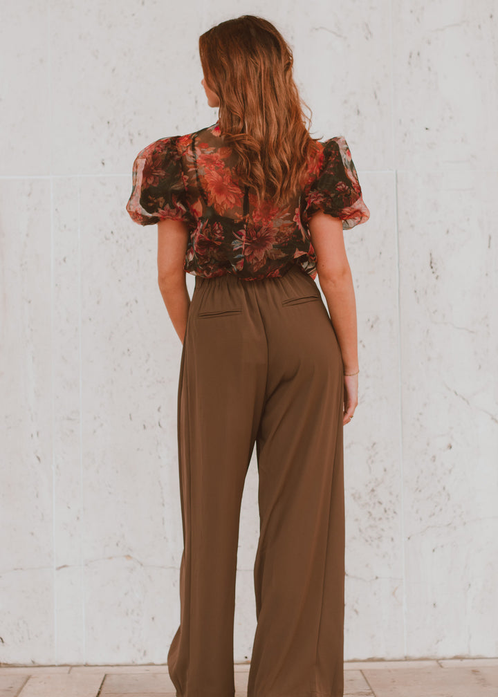 Conference Call Brown Pleated Trouser