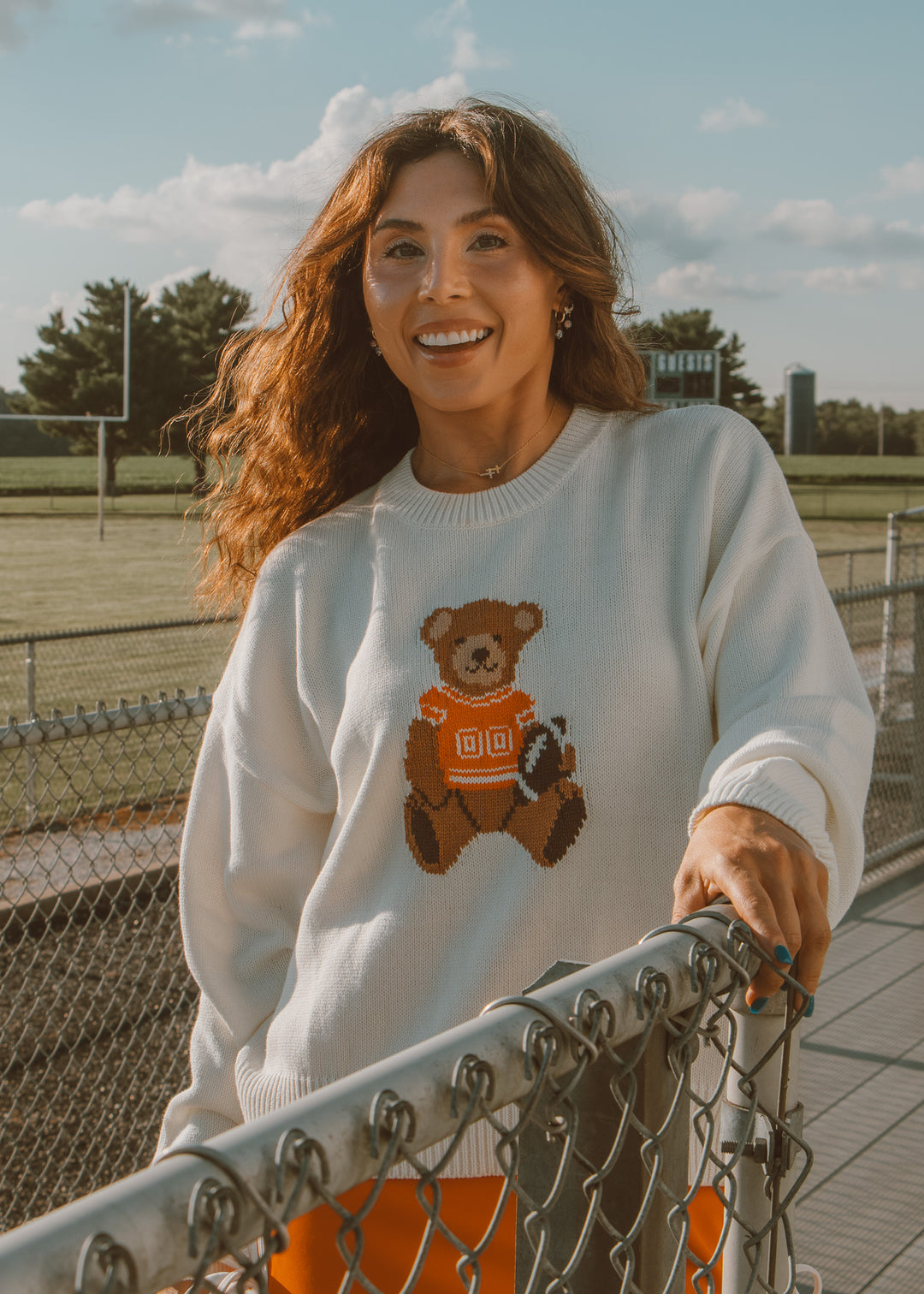 White gameday bear sweater 