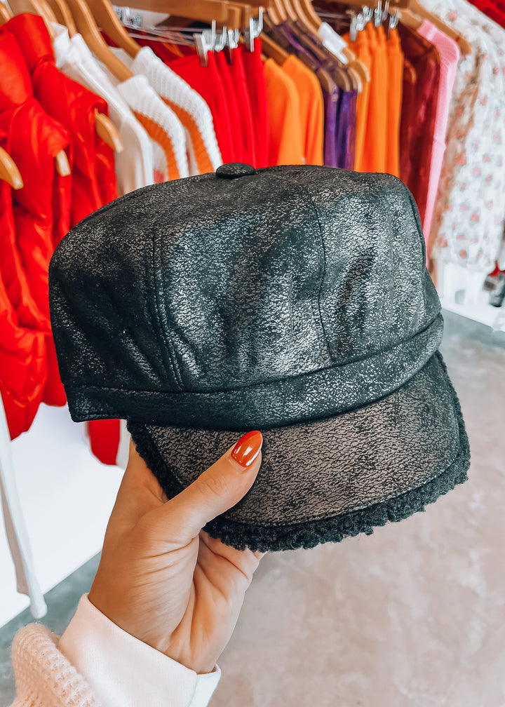 Suede Cabbie Hat