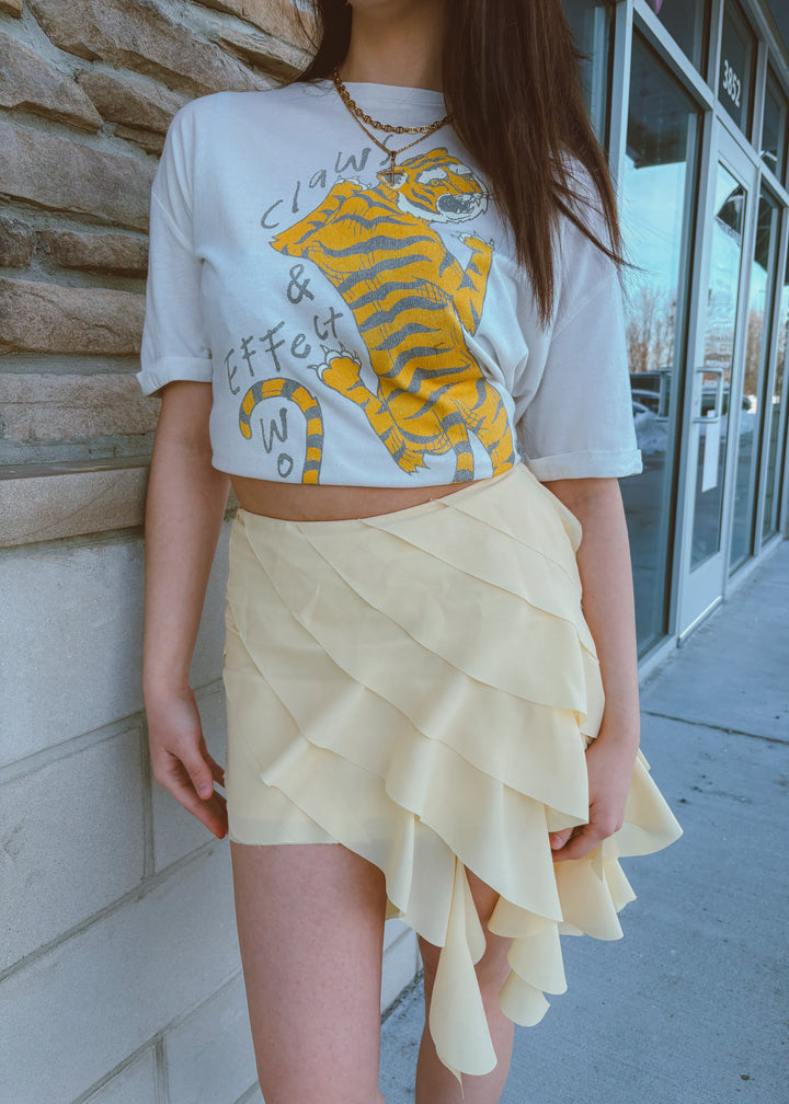 PRE ORDER Butter Yellow Ruffle Mini Skirt