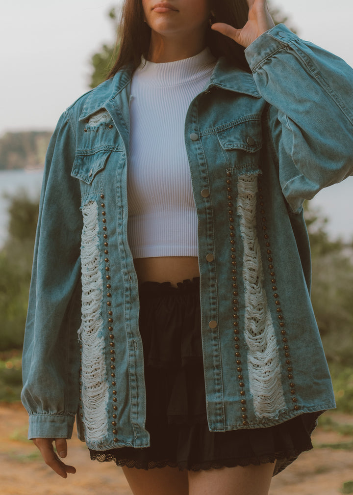 denim jacket with studs 