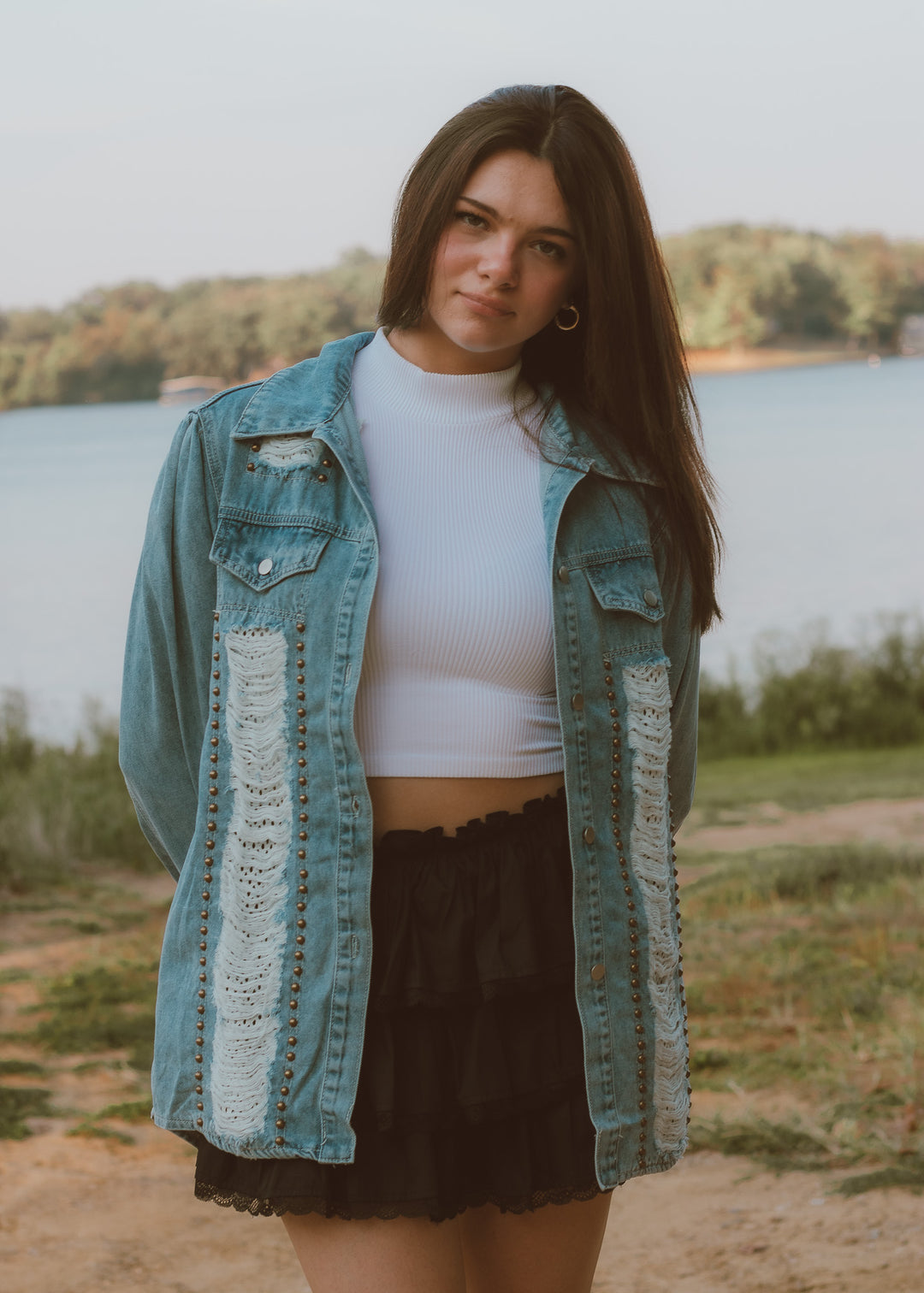 studded denim jacket