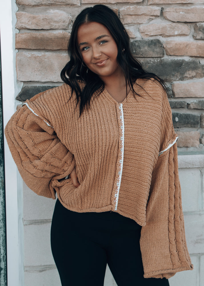 caramel hooded sweater