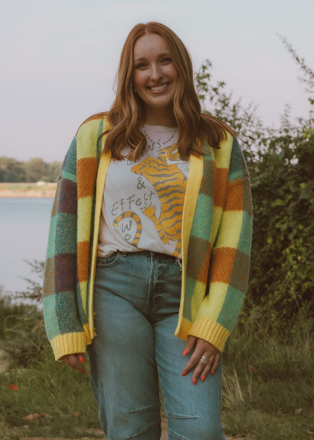 colorful cardigan
