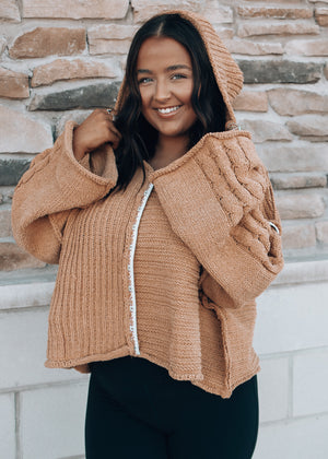 caramel hooded sweater