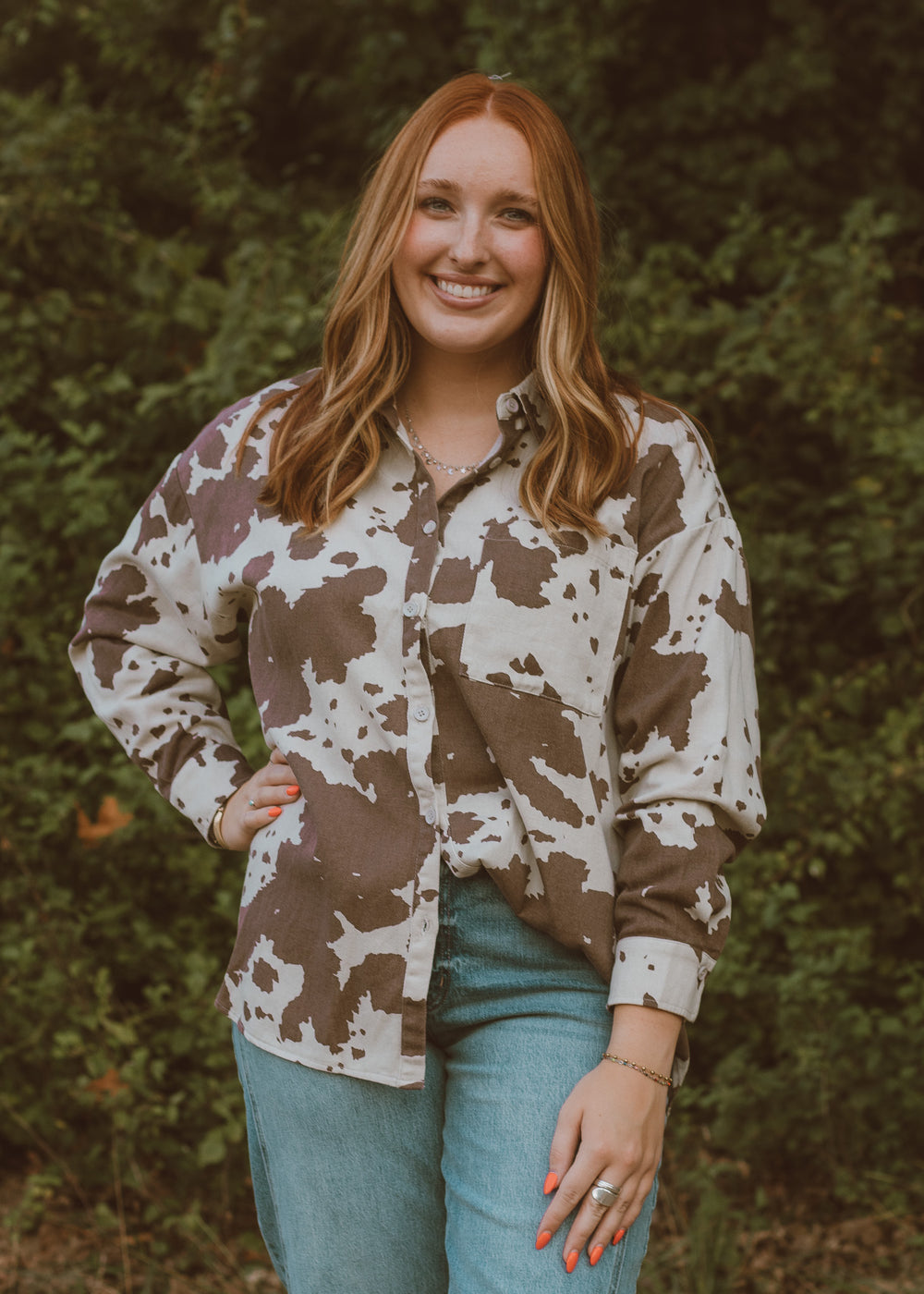 cow print shacket