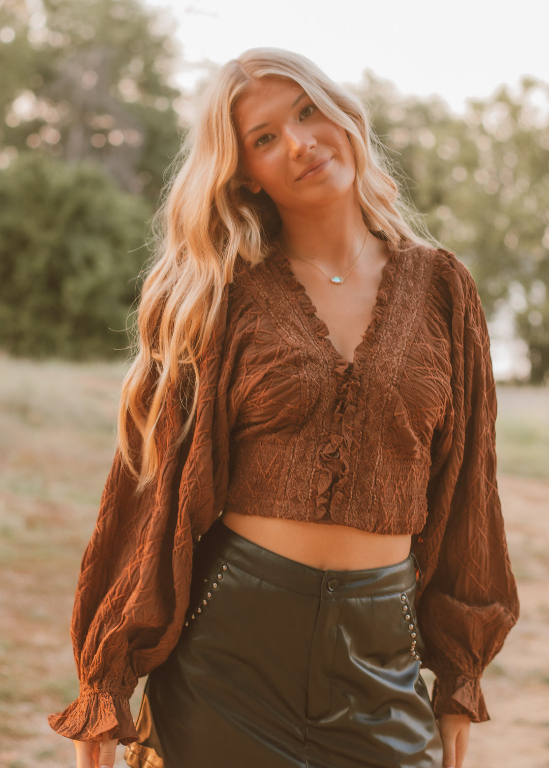 Harvest Glow Long Sleeve Crop Top