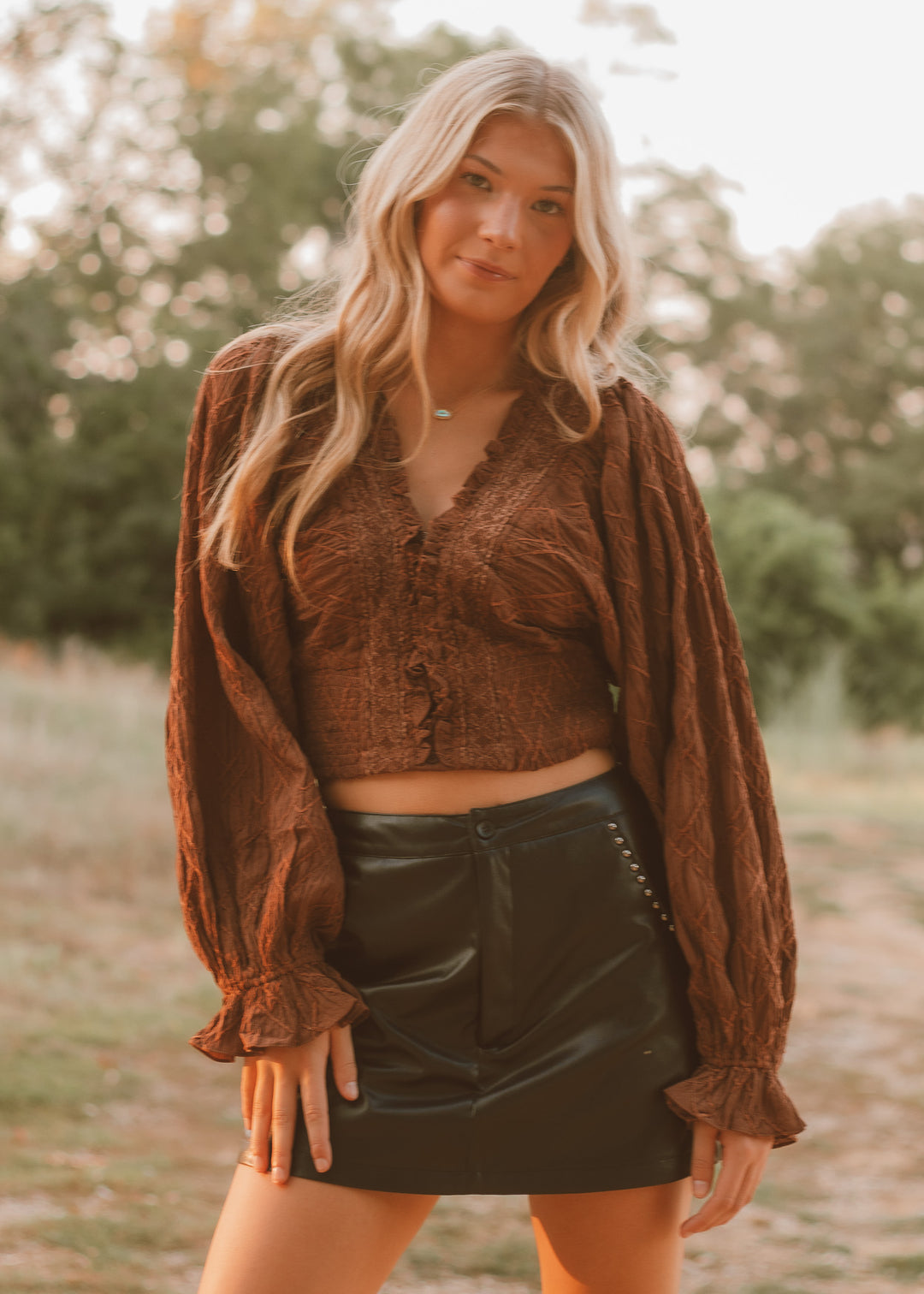 Harvest Glow Long Sleeve Crop Top