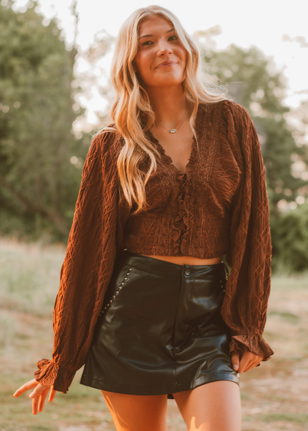 Harvest Glow Long Sleeve Crop Top