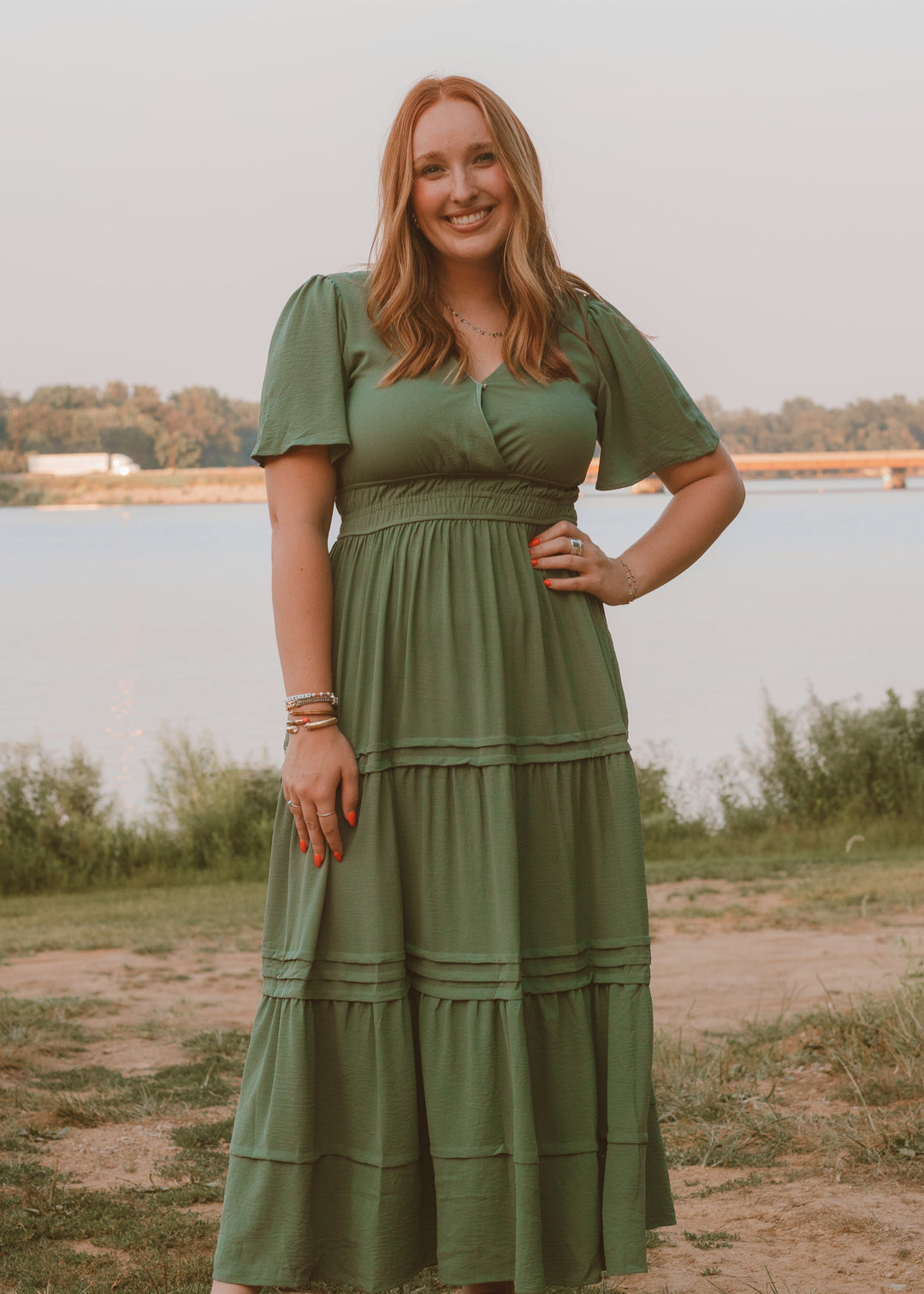 Keep it Simple Olive Maxi Dress M Keep it Simple Olive Maxi Dress M