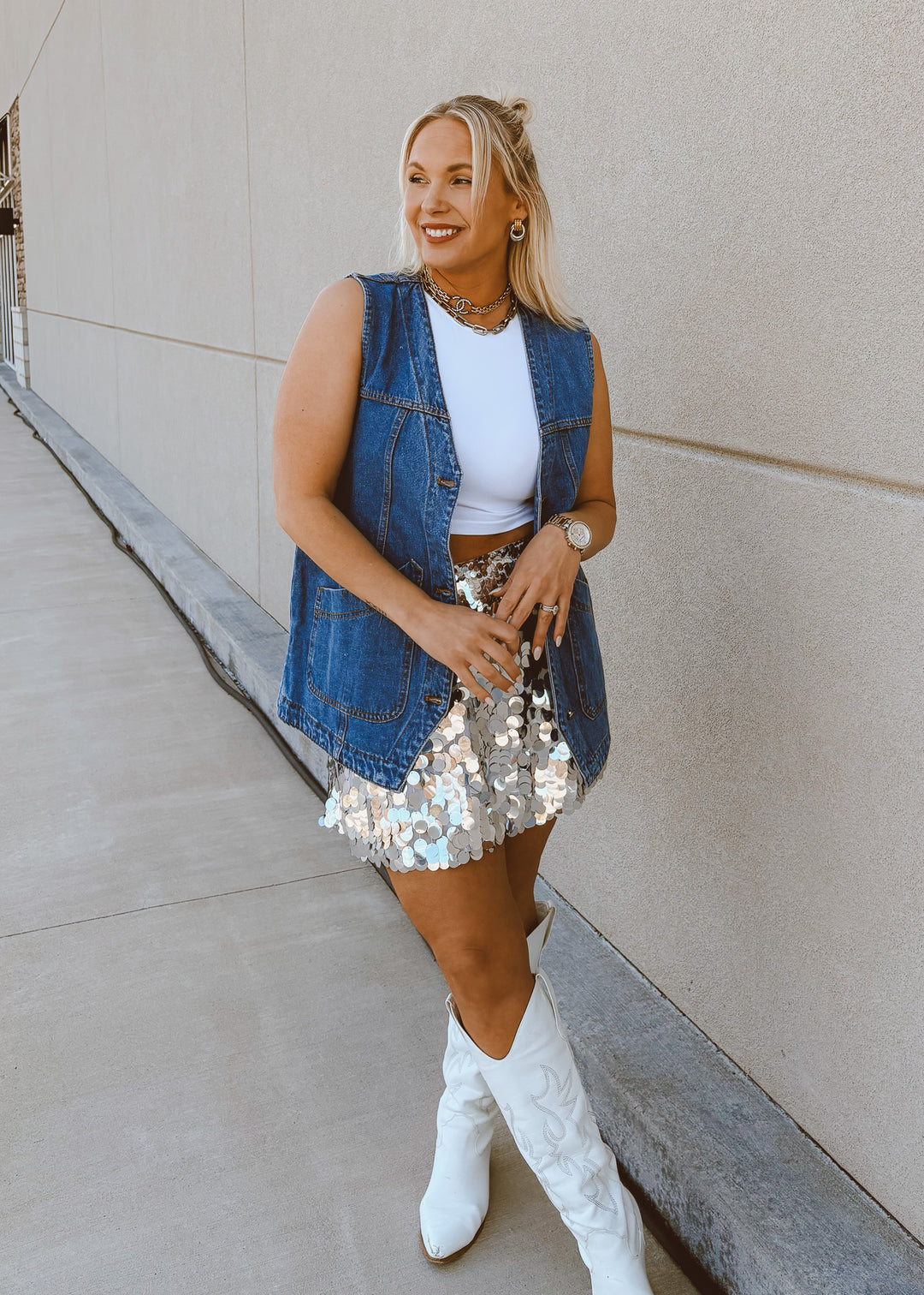 Brooklyn Oversized Denim Vest