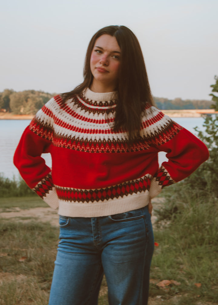 Apple Orchard Red Sweater