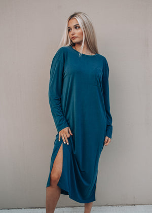 teal comfort maxi dress