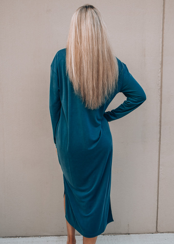 teal comfort maxi dress